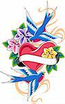 swallow heart flower emblem