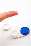Soft contact lens and case.