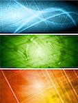 Set of vibrant hi-tech banners. Vector eps 10