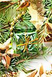 Christmas decorations with pine leaves