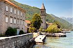 Beauty sea, summer day in Montenegro. Bay of Kotor - UNESCO.