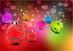 Christmas in bright colors against a colorful background