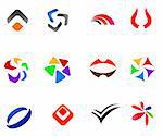 12 different colorful vector symbols: (set 2)