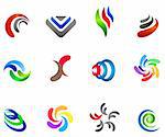 12 different colorful vector symbols: (set 5)