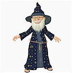 3d render of a old wizard