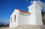 Small white muslim mosque in northern Morocco