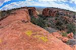Red rock formation with desert landscape near Sedona, Arizona