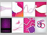 Vector purple and pink  brochure design set