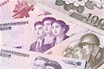 Banknote of North Korea, collage