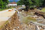 Side of a local road after natural disaster