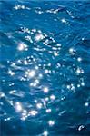 Glitter on the surface of the sea water