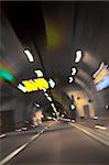 Highway tunnel abstract in motion blur