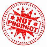 Rubber stamp illustration showing "HOT PRODUCT" text. Also available as a Vector in Adobe illustrator EPS format, compressed in a zip file