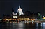 Hungarian landmark, Budapest Parliament night view. Long exposure.