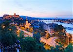 Budapest City night panorama view. Long exposure.