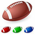 Realistic American football. Illustration on white background.