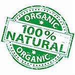 Rubber stamp illustration showing "100 PERCENT NATURAL" text. Also available as a Vector in Adobe illustrator EPS format, compressed in a zip file