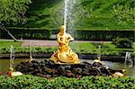 Fountains in Petergof park, Saint-Petersburg, Russia