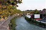 View at the Tiberis river in Rome, Italy