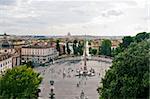 Panoramic view at the Popolo square in Rome, Italy