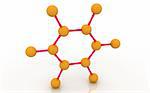 3d Molecular structure of benzene molecules