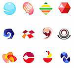 12 different colorful vector symbols: (set 22)