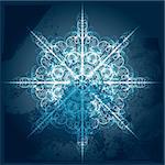 eps 10, vector highly detailed  grungy snowflake