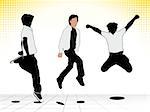 abstract jumping boy silhouette vector illustration