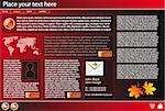web site design template for company with red background and map of the world