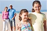 Family on Beach, Camaret-sur-Mer, Finistere, Bretagne, France