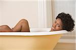 Woman Relaxing in Bathtub