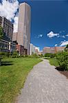 Walkway leading towards buildings, Boston, Massachusetts, USA