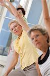 Women exercising in a health club