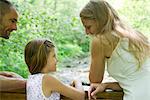 Mother and daughter spending time together outdoors