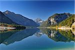 Reflection of Mountains in Lake, Plansee, Tyrol, Austria