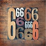 Letterpress Number 6's