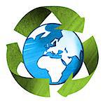 Recyclage symbole qui enveloppe la planète terre