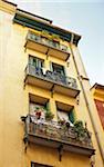 Low Angle View of Residential Building in Old Town, Nice, Cote d'Azur, France