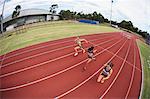 Female Runners on Racing Track