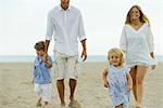 Family having fun at the beach