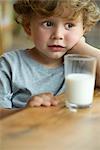 Little boy looking away in thought, portrait