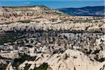 Vue d'ensemble de la vallée de Göreme, Cappadoce, Turquie