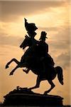 Silhouette of Equestrian Statue, Hofburg Palace, Vienna, Austria