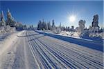 Road, Kuusamo, Nordösterbotten, Provinz Oulu, Finnland