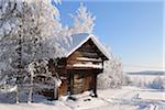 Log Cabin in Winter, Kuusamo, Northern Ostrobothnia, Finland