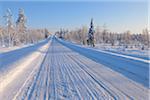 Snow Covered Road, Kuusamo, Northern Ostrobothnia, Finland