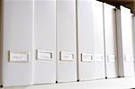 Row of white folders