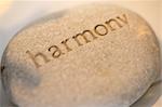 Harmony written on worry stone