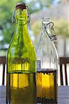 Cooking oil in glass bottles