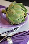 Artichoke on plate